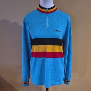 DE MARCHI Vintage 1970s Wool Blend Team Belgium Cycling Jersey Edition